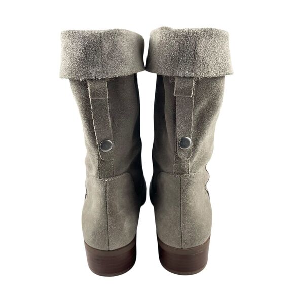 Sole Society Women's Calanth Boots Size 8.5M Suede Leather Folded Cuff Booties - Picture 6 of 12